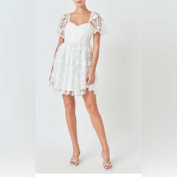 Endless Rose Dresses & Skirts - Endless Rose Lace Bustier Mini Dress Women’s White Small NWOT